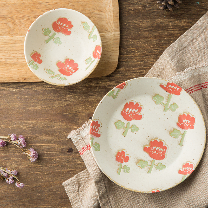 AITO美浓烧陶瓷碗碟套装 【Nordic-Flower四季餐桌系列】夏荷