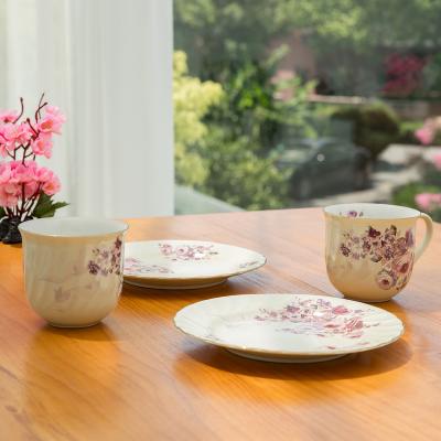 日本AITO美浓烧陶瓷马克杯餐碟2组套装 【梦幻玫瑰系列】