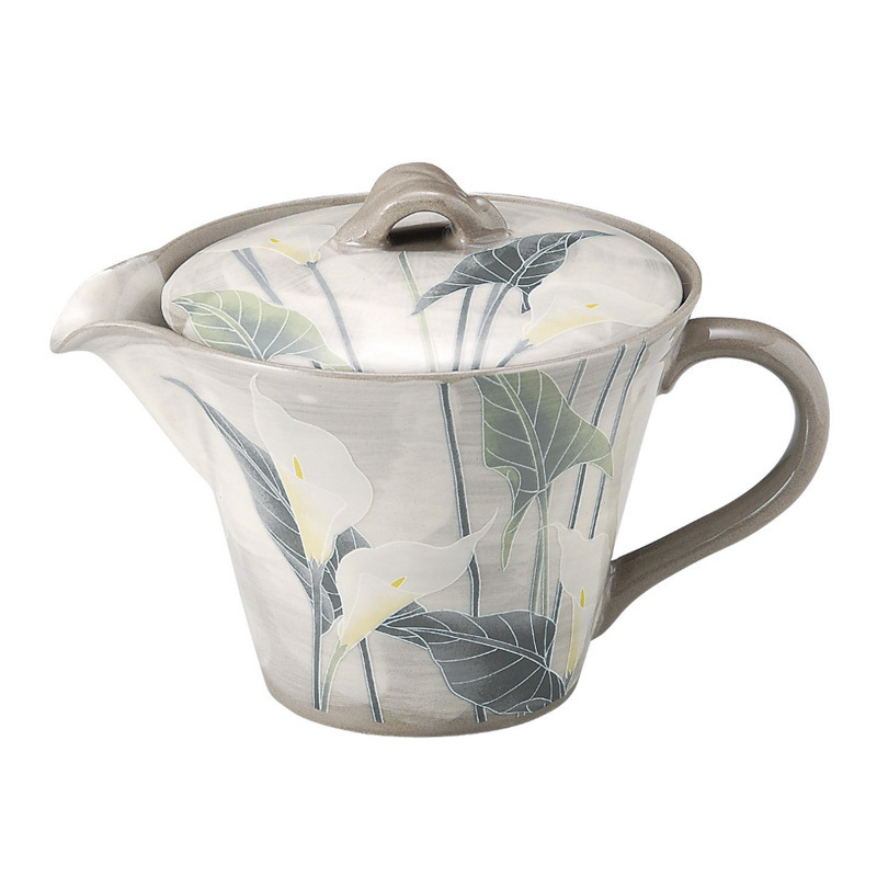 日本AITO濑户烧陶瓷茶壶不锈钢滤网 【抚松庵系列】马蹄莲