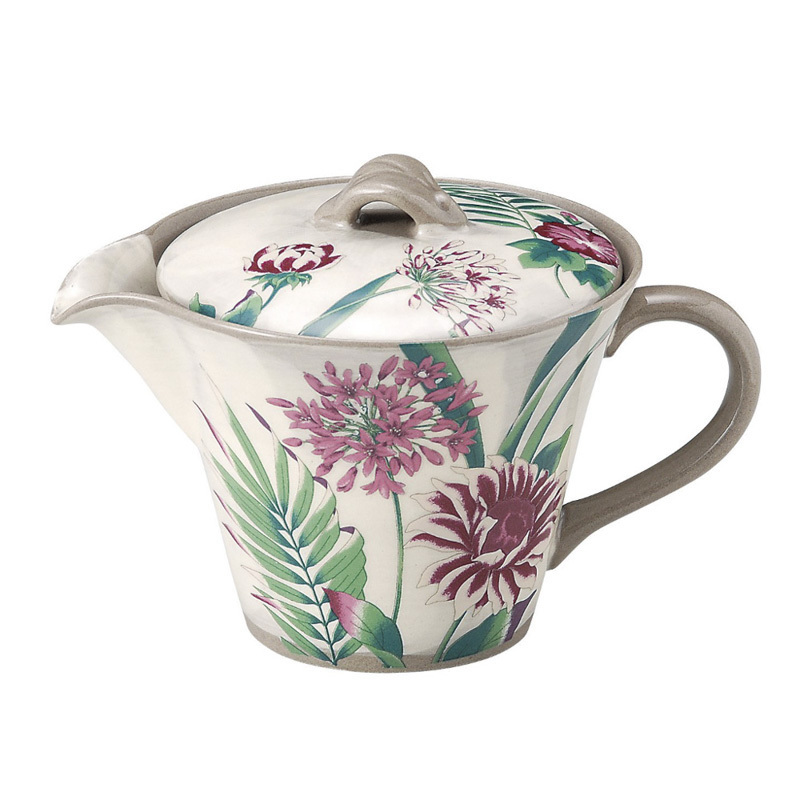 日本AITO濑户烧陶瓷茶壶不锈钢滤网 【抚松庵系列】百子莲