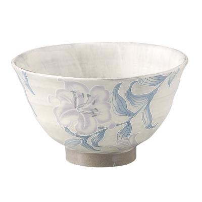日本AITO濑户烧陶瓷饭碗面碗汤碗 【抚松庵系列】百合花