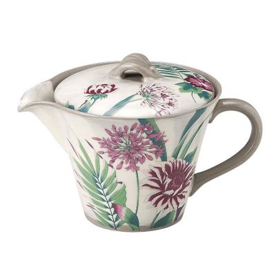 日本AITO濑户烧陶瓷茶壶不锈钢滤网 【抚松庵系列】百子莲