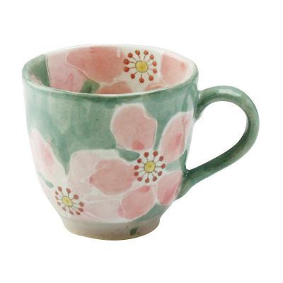 日本AITO手作陶瓷马克杯茶水杯 【濑户烧手工彩花】红彩