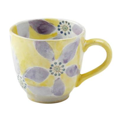 日本AITO手作陶瓷马克杯茶水杯 【濑户烧手工彩花】彩花