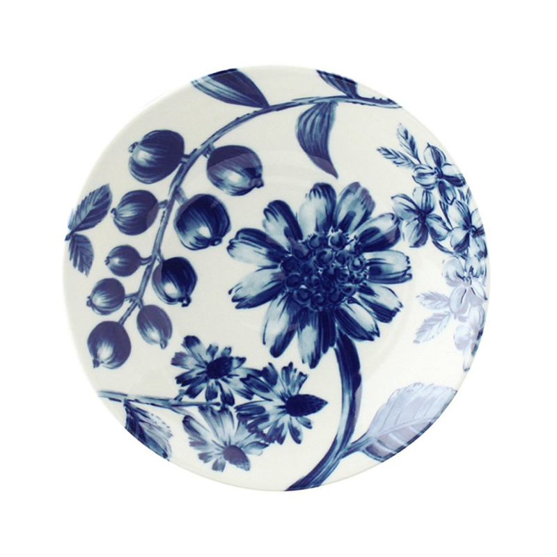 日本AITO美浓烧陶瓷浅口碗汤面碗 【Botamical系列】西番莲