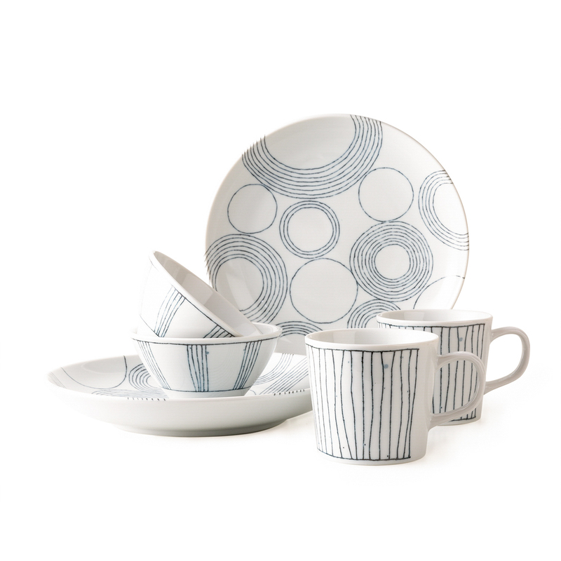 日本原产AITO系紬美浓烧陶瓷六件套礼盒套装 米色