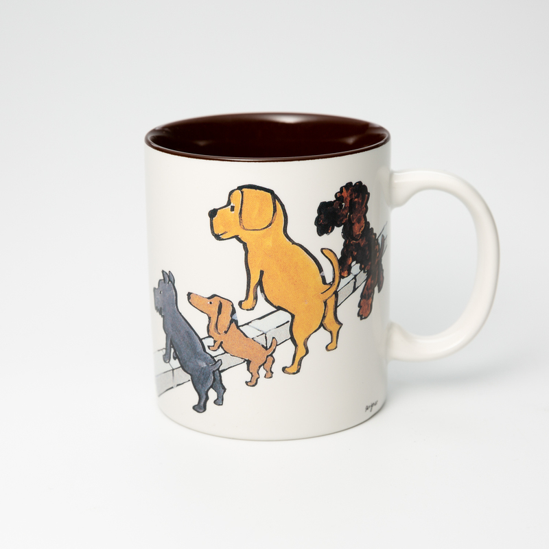 日本AITO美浓烧陶瓷马克杯小狗们的清洁大赛 savignac系列